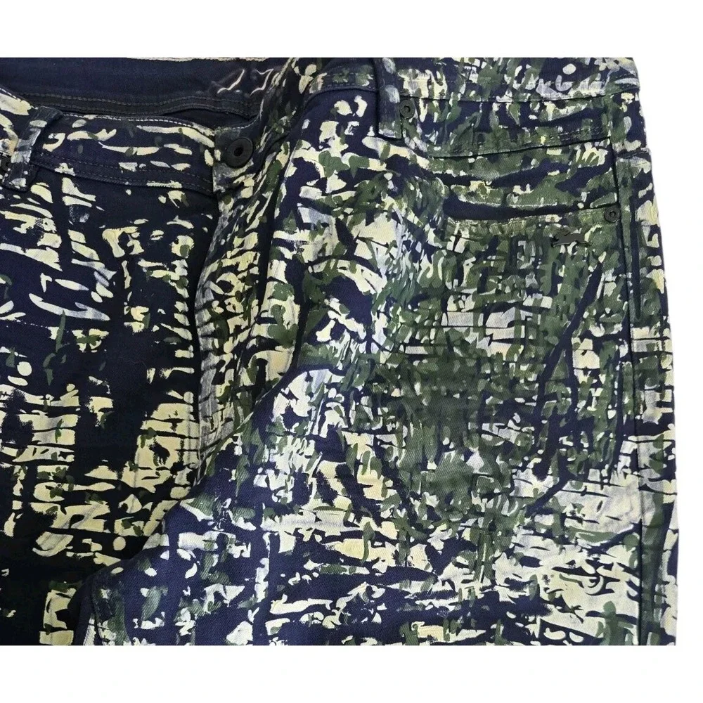 A Tiziano Mens Straight Leg Camo Jeans Size 42‎ Y2K Skater Stretch Hip Hop Pants